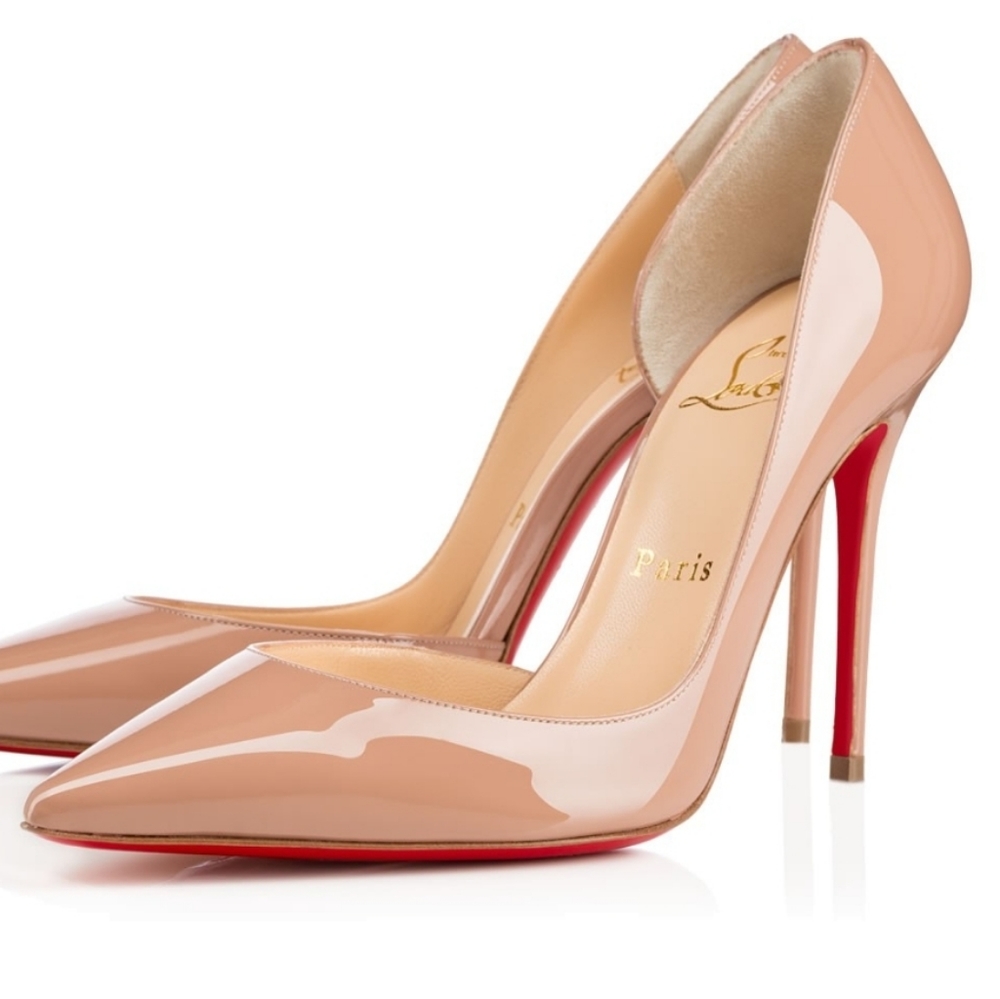 Christian Louboutin Iriza patent nude pumps